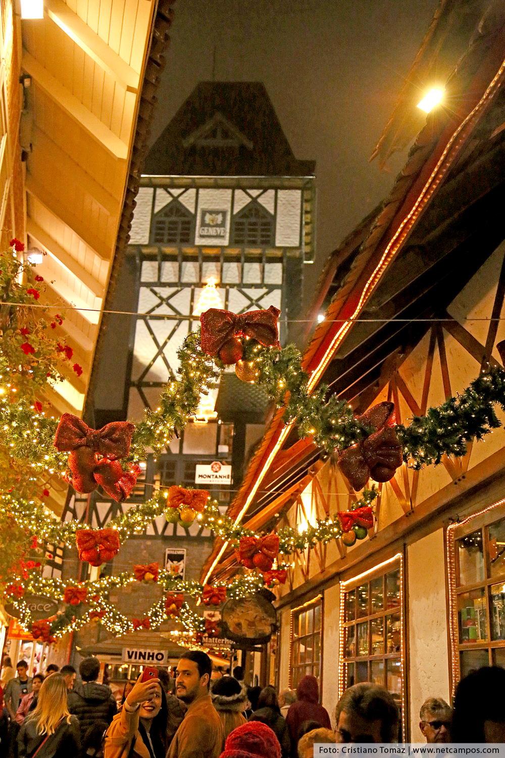 Boulevard Geneve em Campos do Jordão decoradaopara o Natal