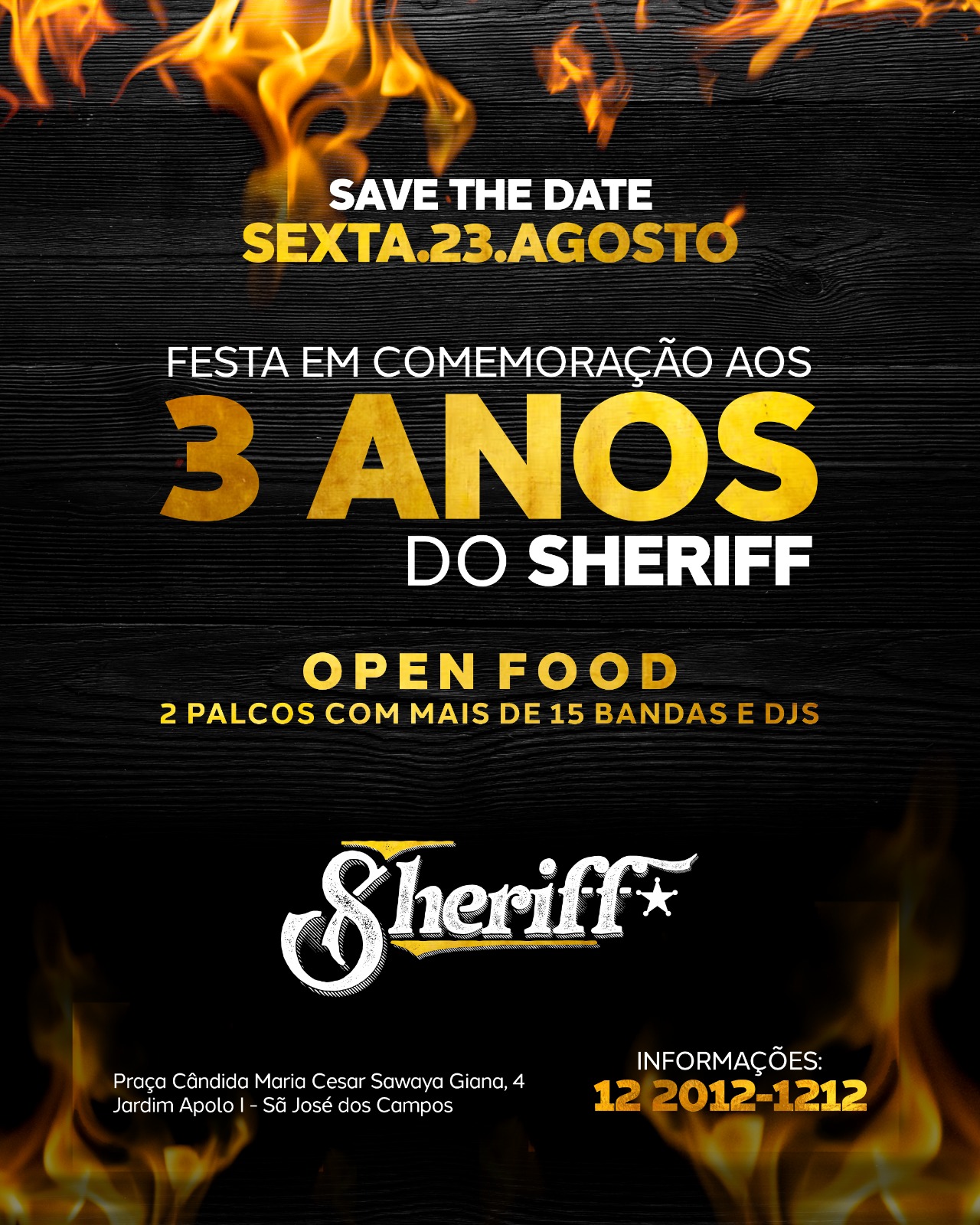 Sheriff comemora três anos de atuação com festa open food