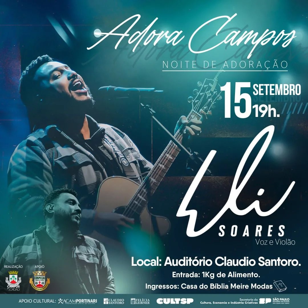 Adora Campos Acontece no próximo dia 15 de Setembro com Apresentação de Eli Soares no Auditório Claudio Santoro