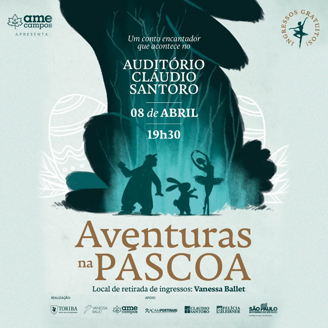 Aventuras na Páscoa: um conto encantador chega ao Auditório Cláudio Santoro em Campos do Jordão