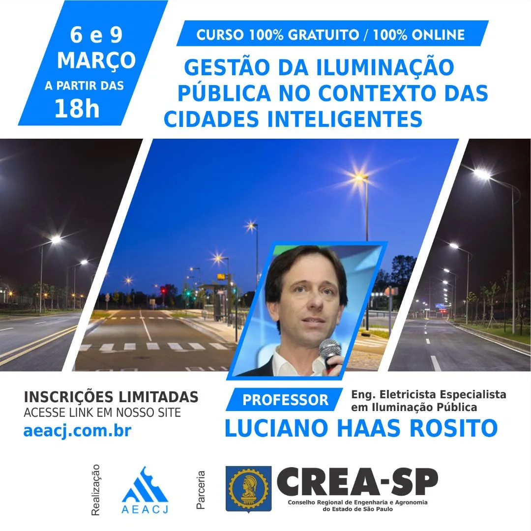 Associação dos Engenheiros e Arquitetos de Campos do Jordão oferece curso gratuito e online sobre Iluminação Pública e Cidades Inteligentes