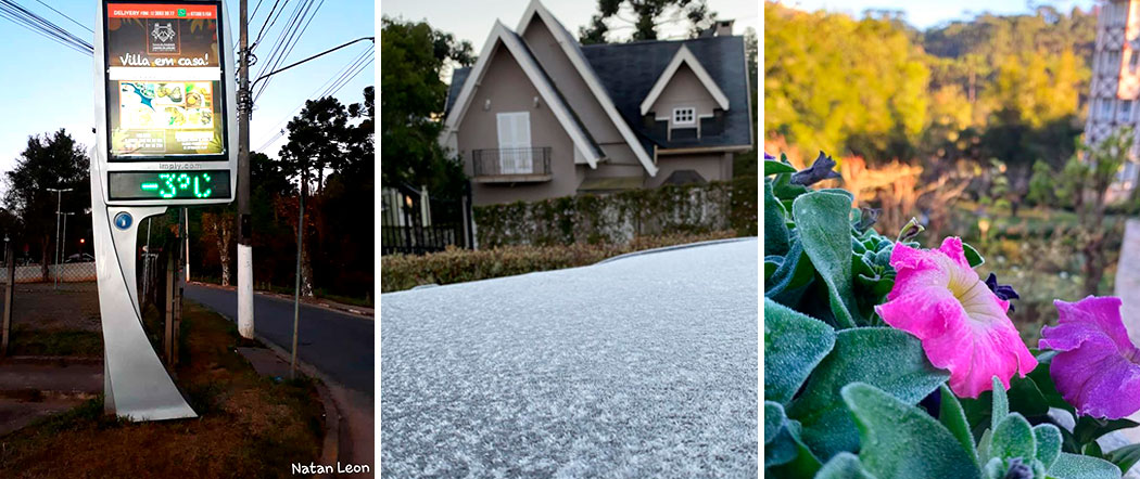 Geada em Campos do Jordão, frio marca o inicio de Agosto 2020 na Serra Mágica