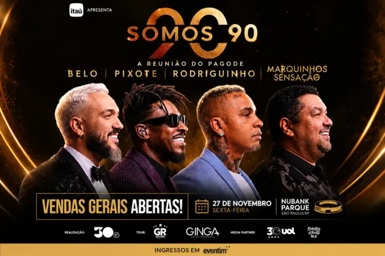 Belo, Pixote, Rodriguinho e Marquinhos Sensação se unem em show inédito “Somos 90” em São Paulo