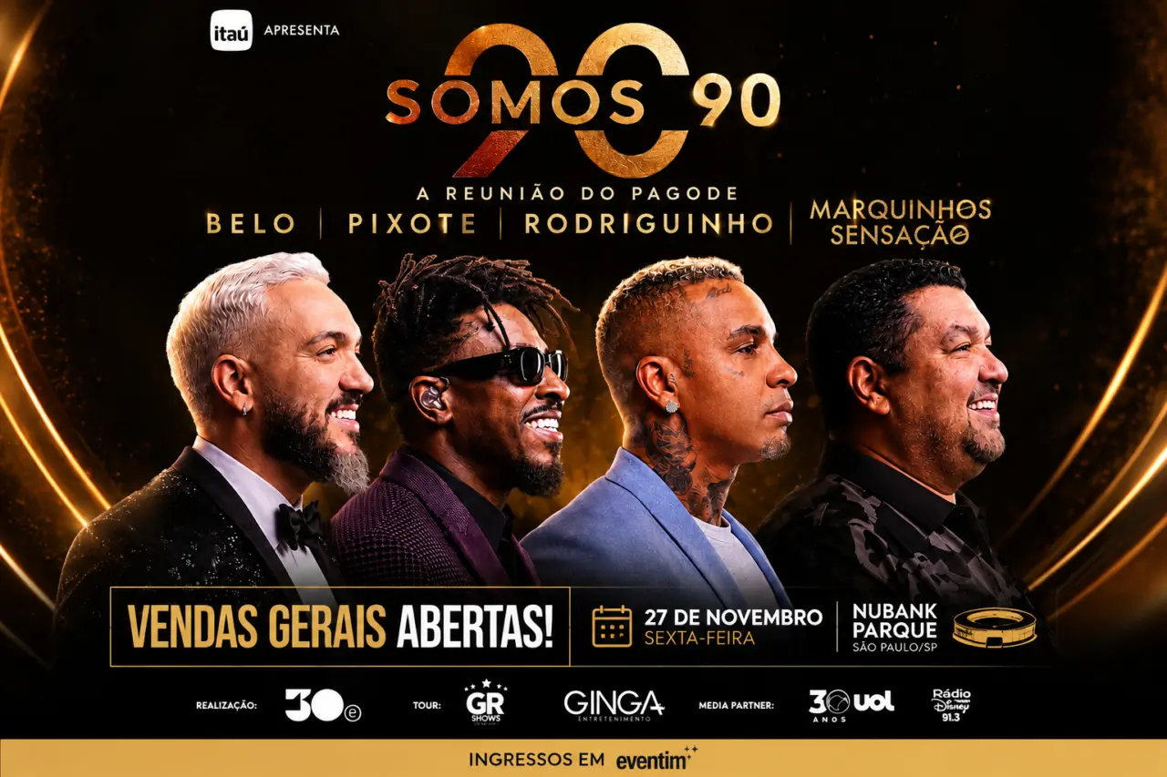Belo, Pixote, Rodriguinho e Marquinhos Sensação se unem em show inédito “Somos 90” em São Paulo