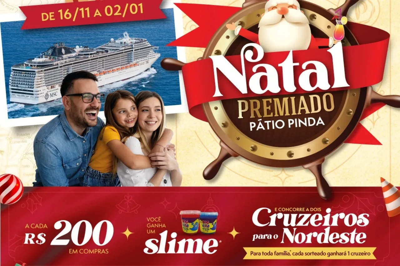 Ainda dá tempo de participar do ‘Natal Premiado’ do Shopping Pátio Pinda