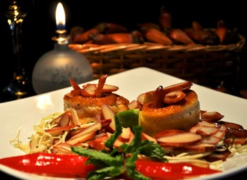 Medalhões de truta com molho de pinhão