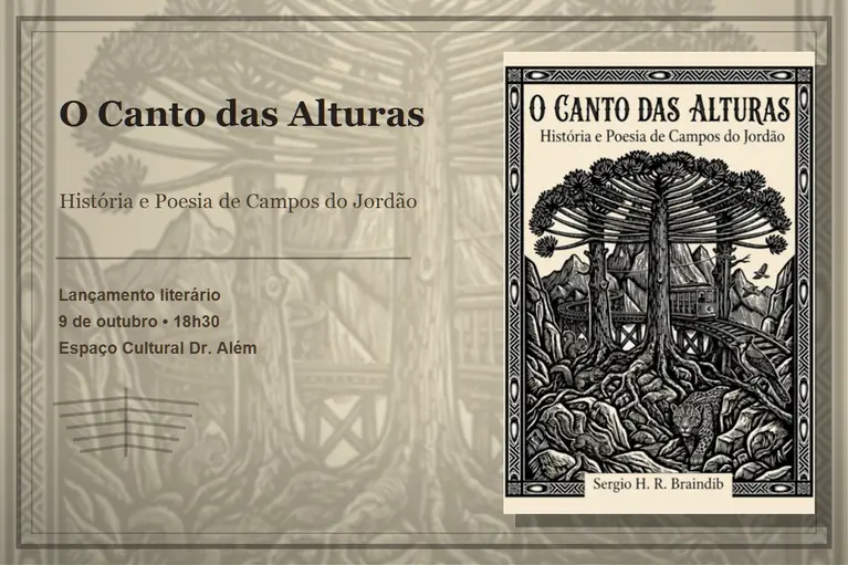 Livro O Canto das Alturas será lançado em Campos do Jordão