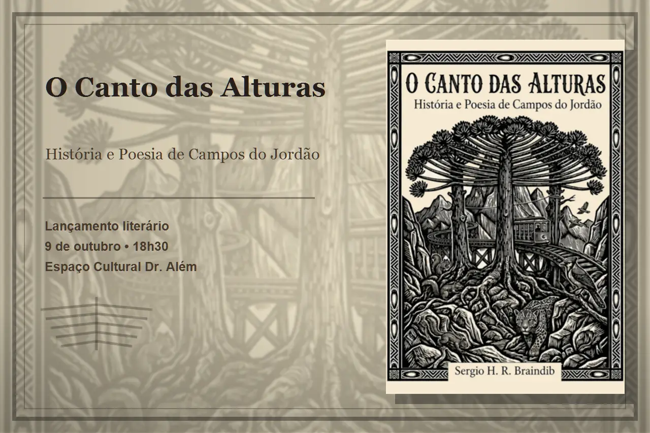 Livro O Canto das Alturas será lançado em Campos do Jordão