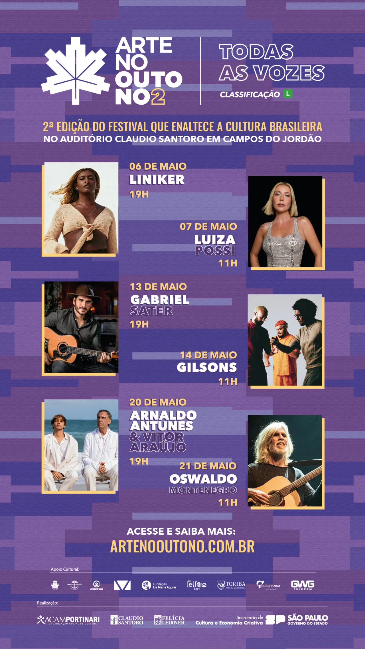 2º Festival Arte no Outono – Todas as Vozes acontece em Campos do Jordão de 06 a 21 de maio